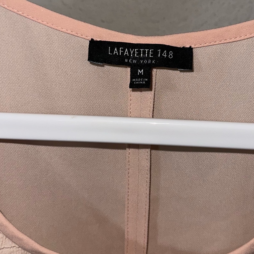 LAFAYETTE‎ 148 Peach Beige Crepe Pleated Plisse Tank Top Medium - Picture 4 of 7